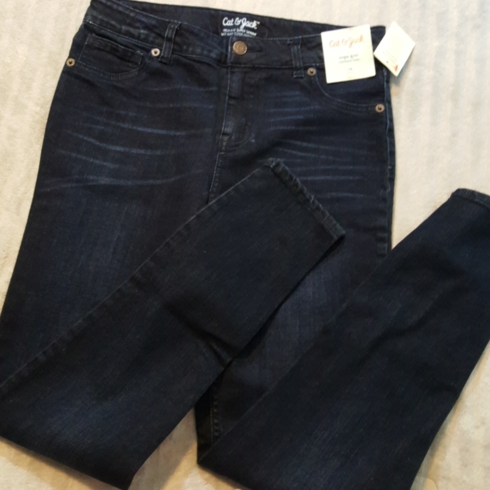 Cat and Jack girls navy blue skinny jeans